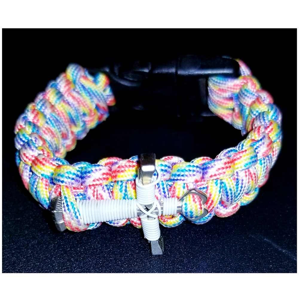 Rainbow Braided Paracord Bracelet